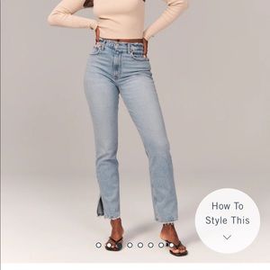 Curve Love 90s Ultra High Rise Straight Jeans w/ Split Hem. Size 25R/0